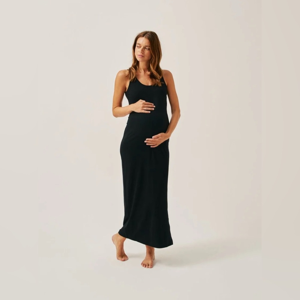 Pregnancy, Post-Partum & Forever Seraphine Black Backless Maxi Dress 12